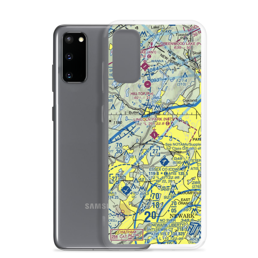 Lincoln Park Airport (N07) VFR Sectional Samsung Case Samsung Galaxy S20 model shown