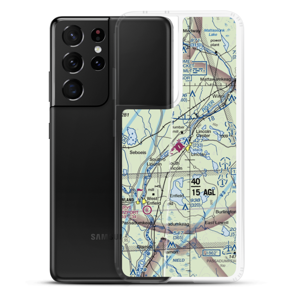 Lincoln Regional Airport (LRG) VFR Sectional Samsung Case Samsung Galaxy S21 Ultra model shown