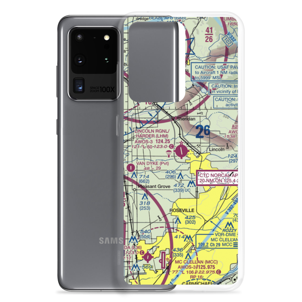 Lincoln Regional Karl Harder Field (LHM) VFR Sectional Samsung Case Samsung Galaxy S20 Ultra model shown