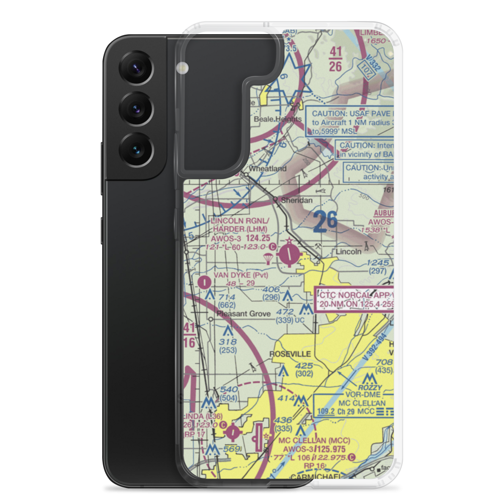 Lincoln Regional Karl Harder Field (LHM) VFR Sectional Samsung Case Samsung Galaxy S22 Plus model shown