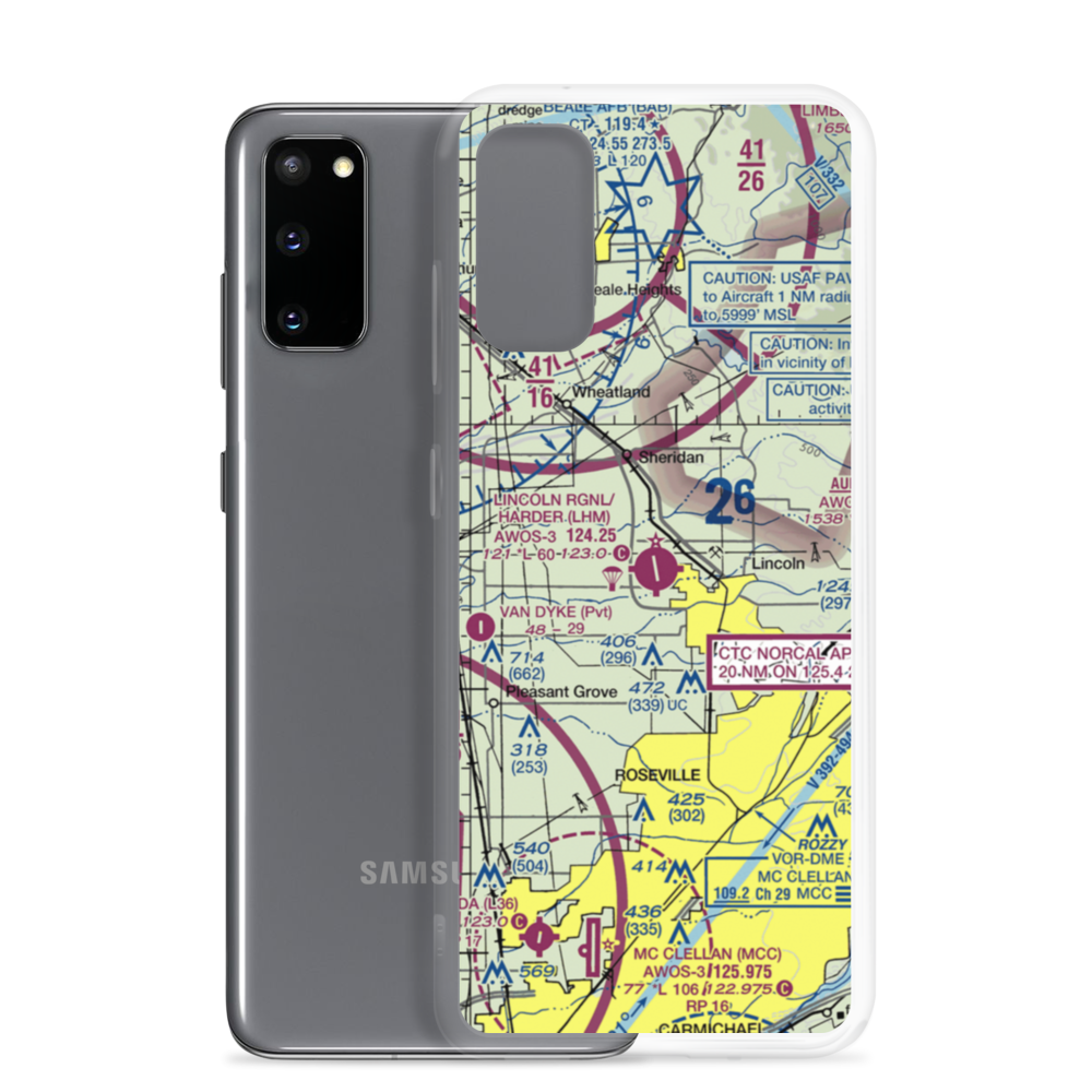 Lincoln Regional Karl Harder Field (LHM) VFR Sectional Samsung Case Samsung Galaxy S20 model shown