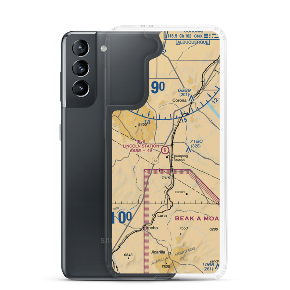 Lincoln Station Airport (NM25) VFR Sectional Samsung Case Samsung Galaxy S21 model shown