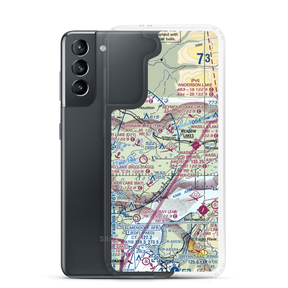 Lincoln Village Airpark (89AK) VFR Sectional Samsung Case Samsung Galaxy S21 model shown