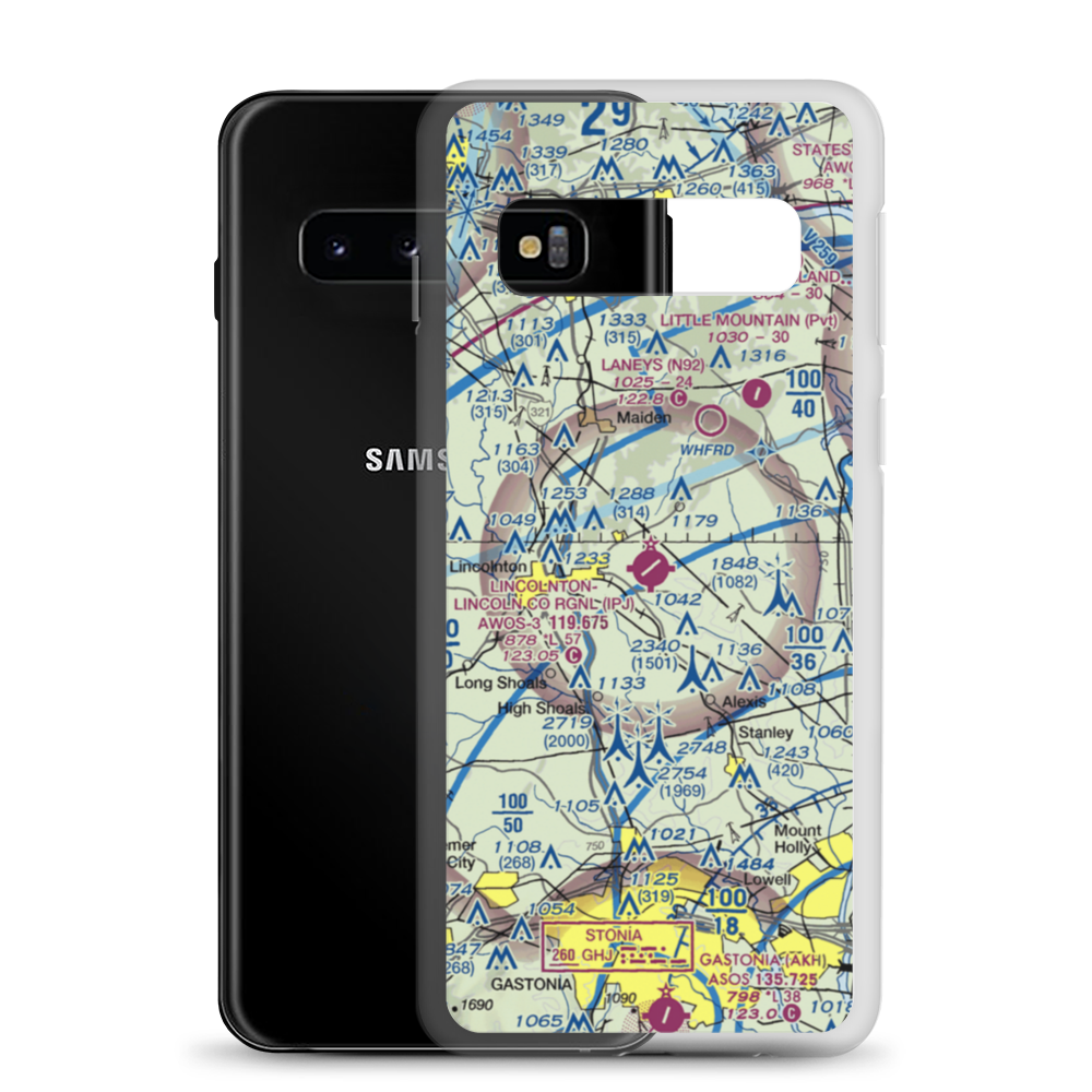 Lincolnton Lincoln County Regional Airport (IPJ) VFR Sectional Samsung Case Samsung Galaxy S10 model shown