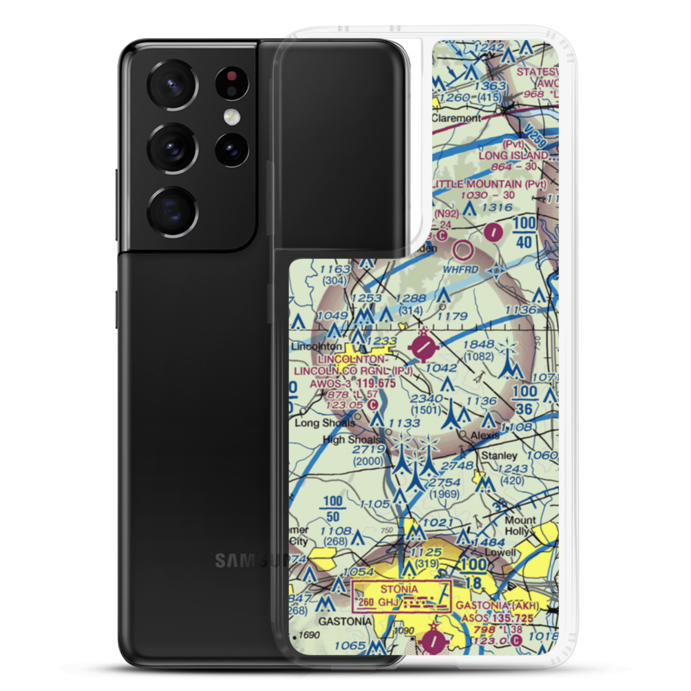 Lincolnton Lincoln County Regional Airport (IPJ) VFR Sectional Samsung Case Samsung Galaxy S21 Ultra model shown
