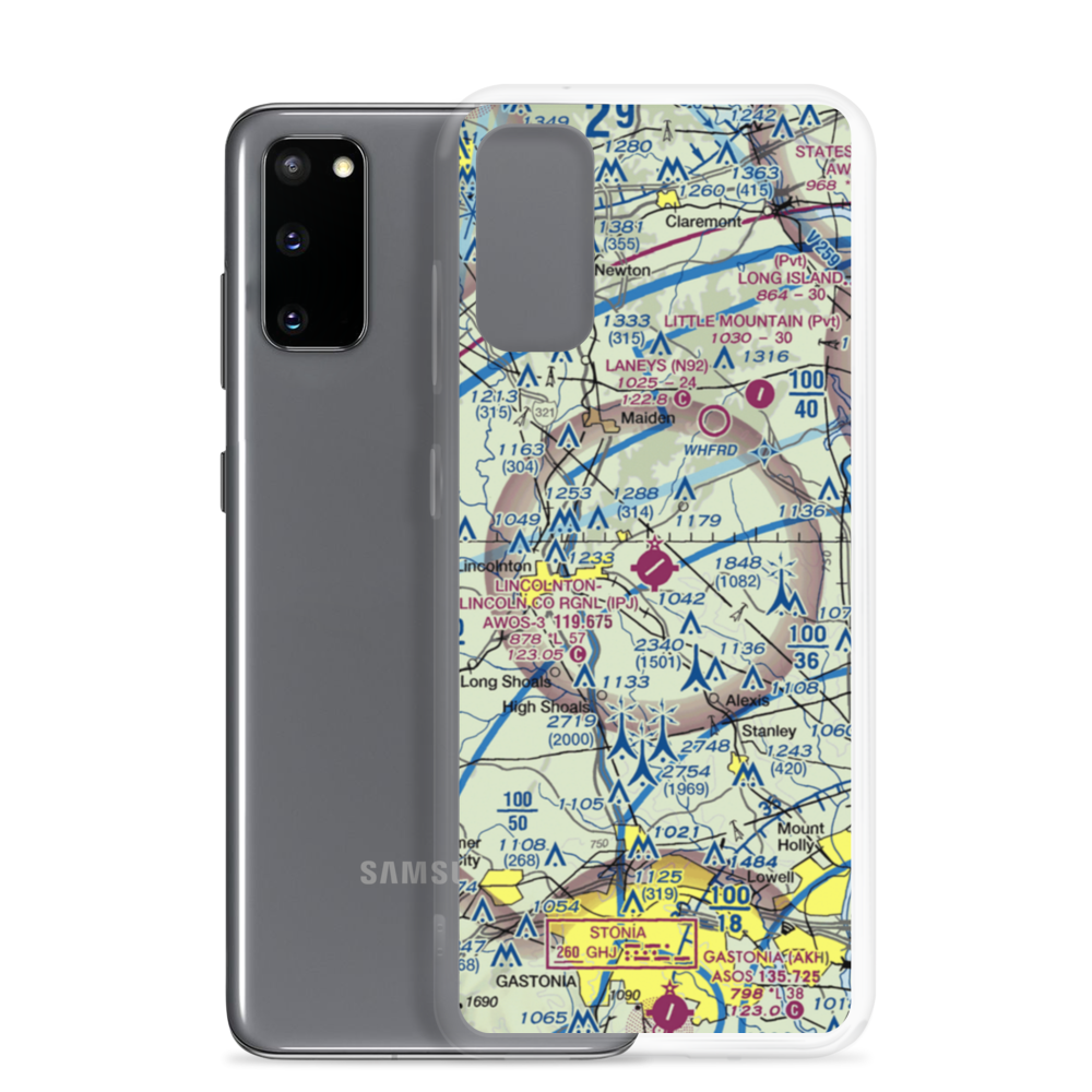 Lincolnton Lincoln County Regional Airport (IPJ) VFR Sectional Samsung Case Samsung Galaxy S20 model shown