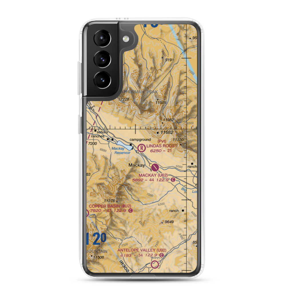 Linda's Roost Airport (2ID2) VFR Sectional Samsung Case Samsung Galaxy S21 Plus model shown