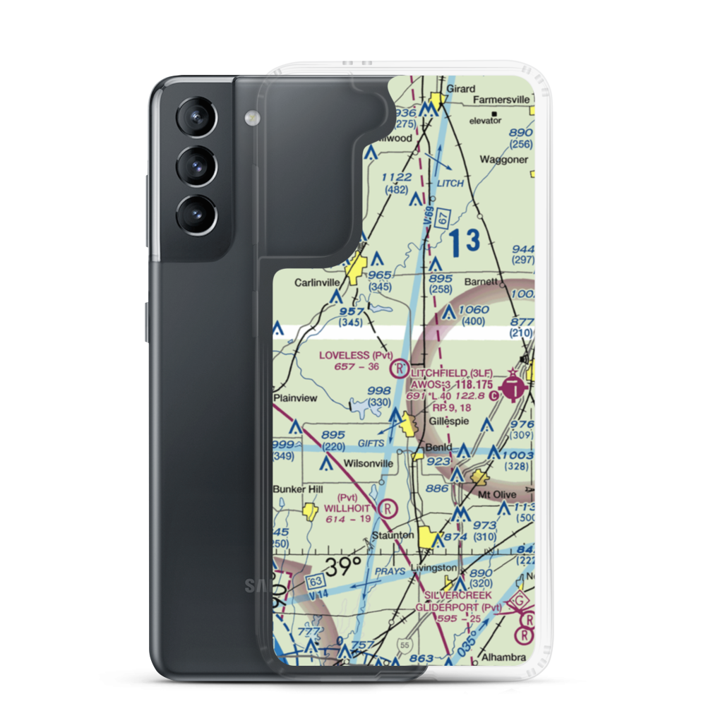 Lindell Loveless Airport (LL45) VFR Sectional Samsung Case Samsung Galaxy S21 model shown