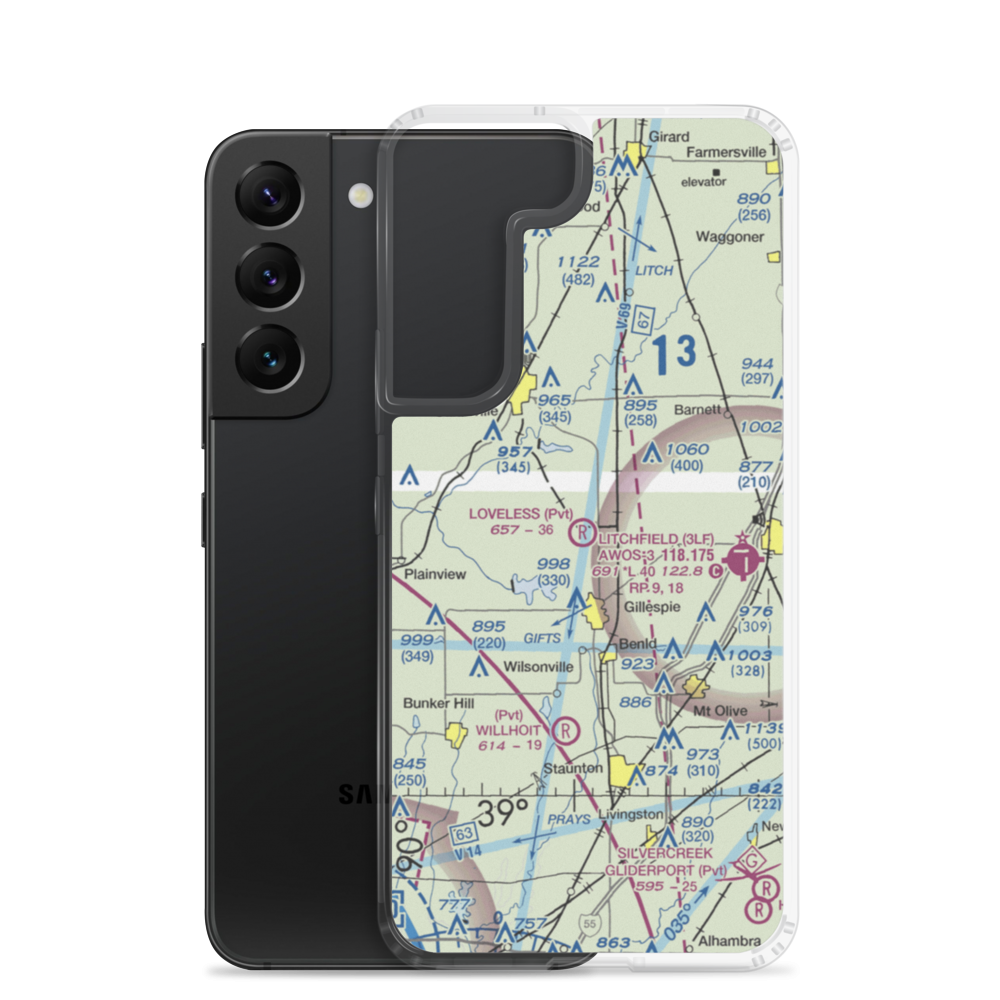 Lindell Loveless Airport (LL45) VFR Sectional Samsung Case Samsung Galaxy S22 model shown