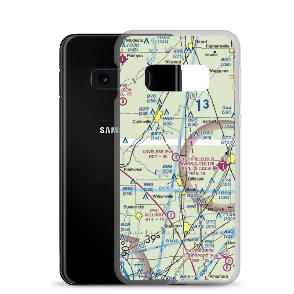 Lindell Loveless Airport (LL45) VFR Sectional Samsung Case Samsung Galaxy S10e model shown