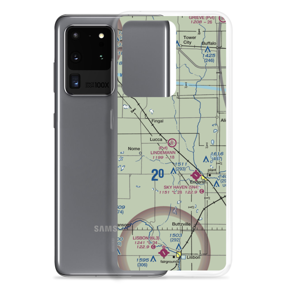 Lindemann Airport (ND35) VFR Sectional Samsung Case Samsung Galaxy S20 Ultra model shown