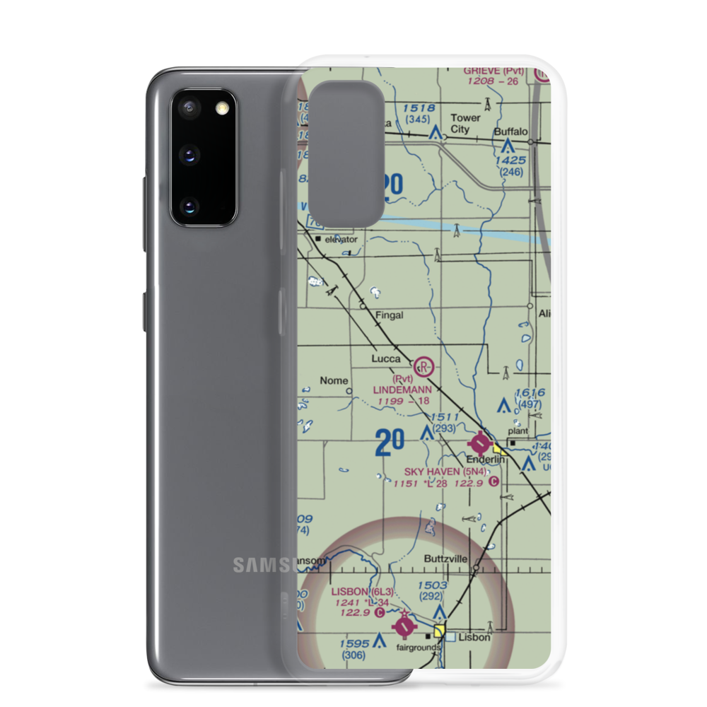 Lindemann Airport (ND35) VFR Sectional Samsung Case Samsung Galaxy S20 model shown