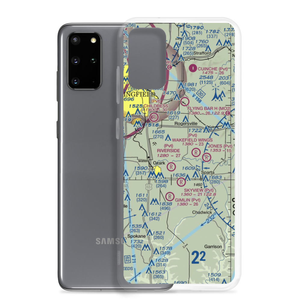 Linden Air Airport (MO66) VFR Sectional Samsung Case Samsung Galaxy S20 Plus model shown
