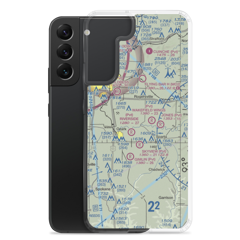 Linden Air Airport (MO66) VFR Sectional Samsung Case Samsung Galaxy S22 Plus model shown