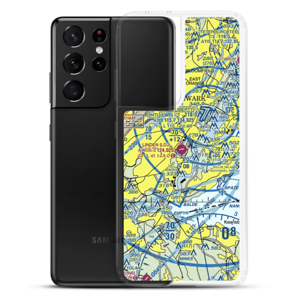 Linden Airport (LDJ) VFR Sectional Samsung Case Samsung Galaxy S21 Ultra model shown