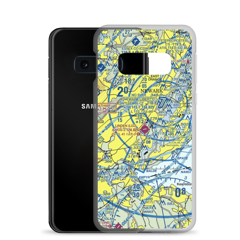 Linden Airport (LDJ) VFR Sectional Samsung Case Samsung Galaxy S10e model shown