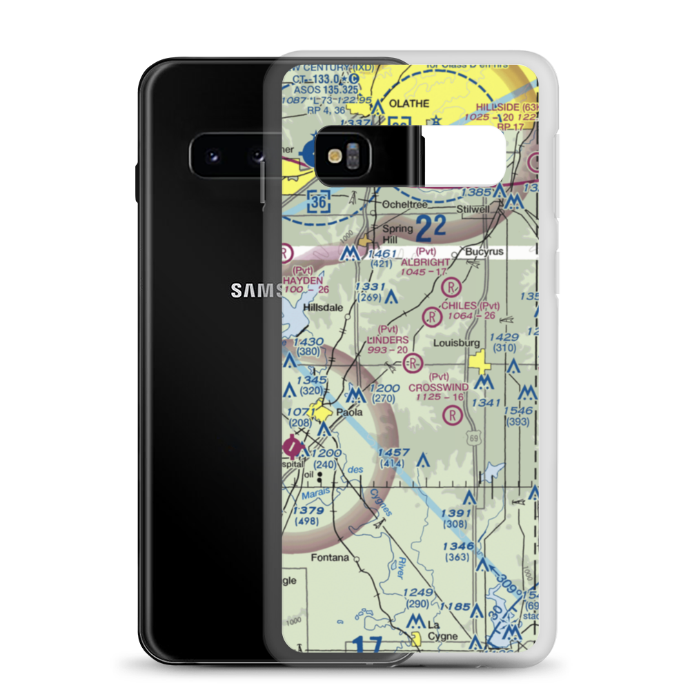 Linders Cow-Chip Airport (7KS6) VFR Sectional Samsung Case Samsung Galaxy S10 model shown