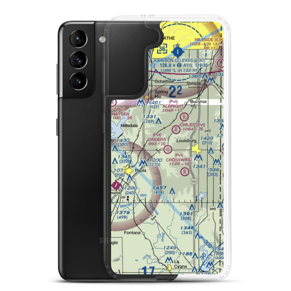 Linders Cow-Chip Airport (7KS6) VFR Sectional Samsung Case Samsung Galaxy S21 Plus model shown