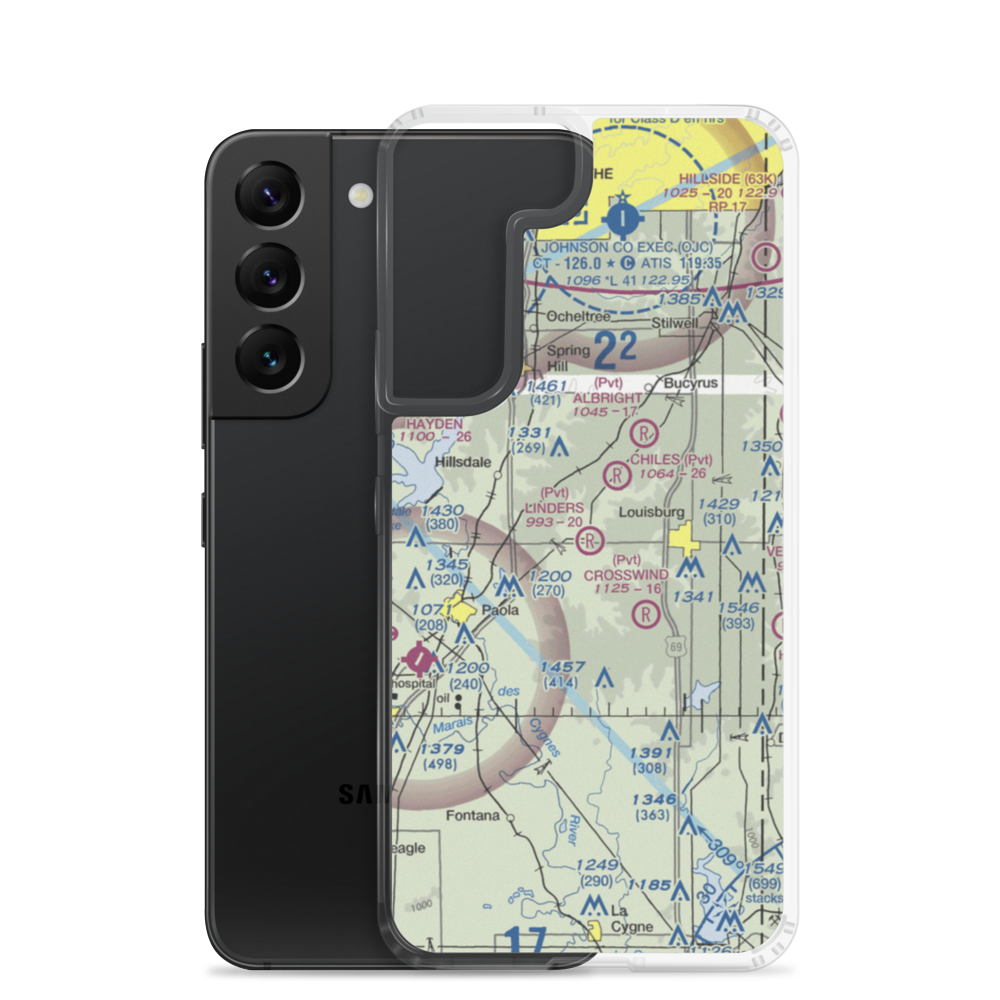 Linders Cow-Chip Airport (7KS6) VFR Sectional Samsung Case Samsung Galaxy S22 model shown