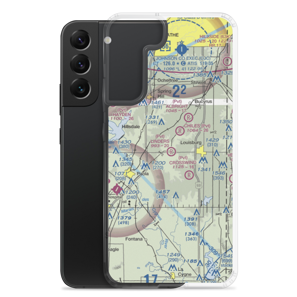 Linders Cow-Chip Airport (7KS6) VFR Sectional Samsung Case Samsung Galaxy S22 Plus model shown