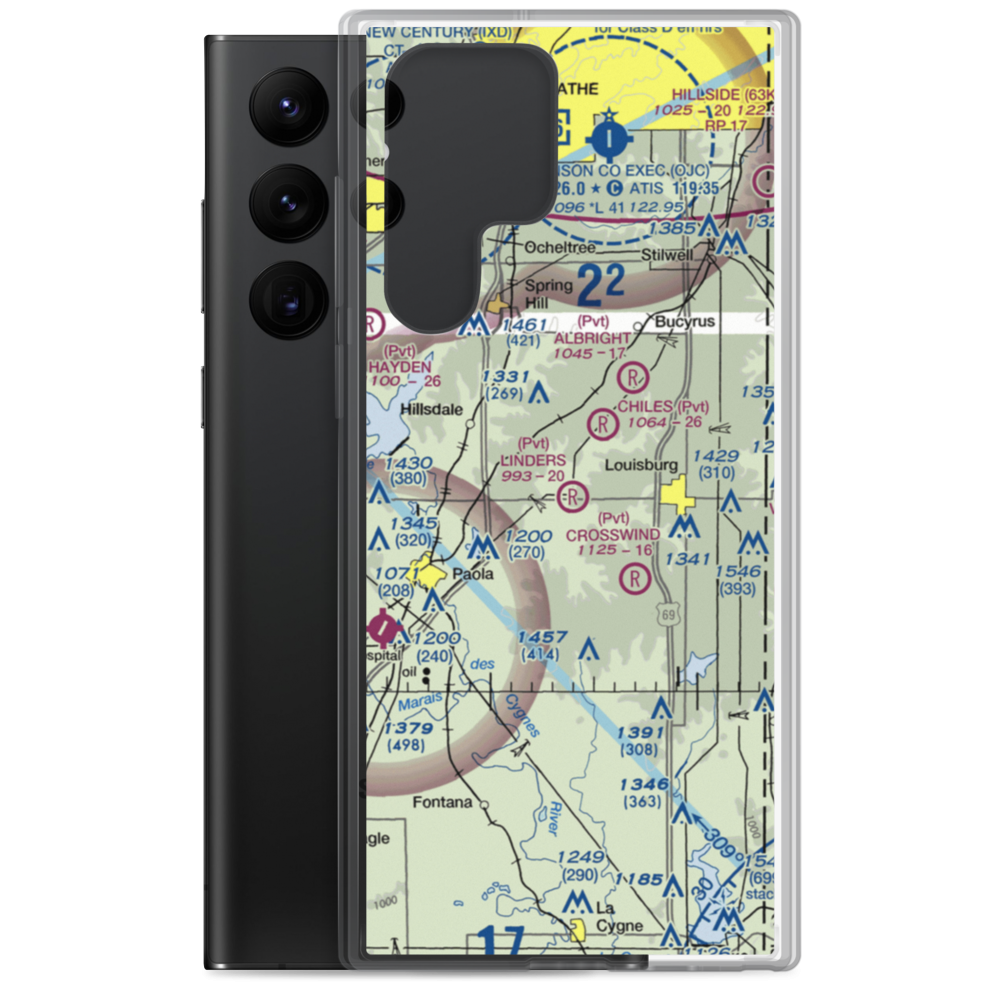 Linders Cow-Chip Airport (7KS6) VFR Sectional Samsung Case Samsung Galaxy S22 Ultra model shown