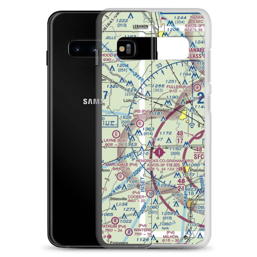 Lindley Private Airport (II35) VFR Sectional Samsung Case Samsung Galaxy S10+ model shown