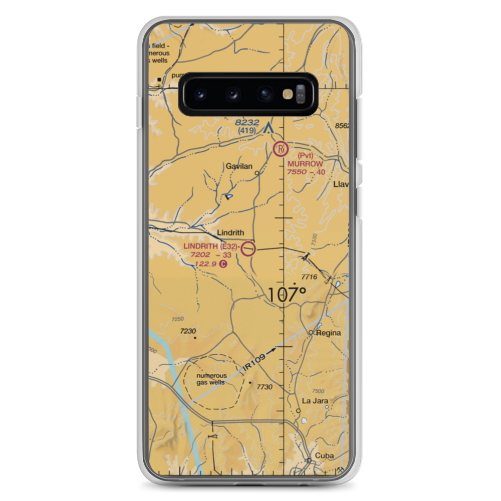 Lindrith Airpark (E32) VFR Sectional Samsung Case Samsung Galaxy S10+ model shown