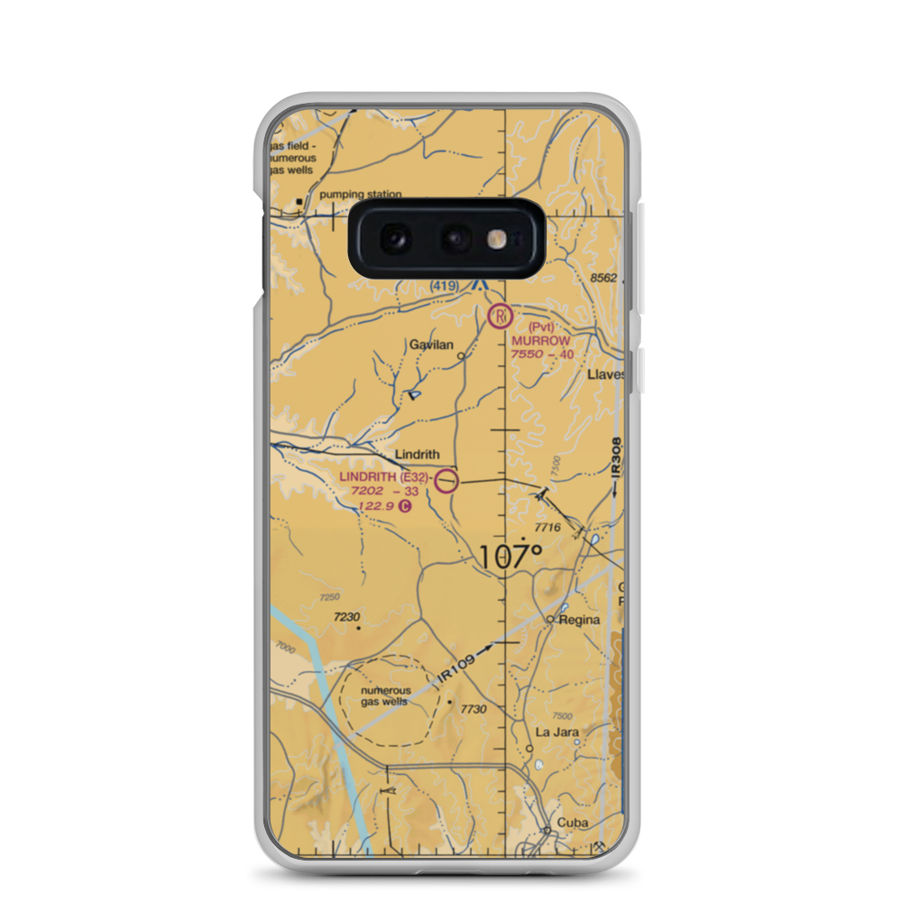 Lindrith Airpark (E32) VFR Sectional Samsung Case Samsung Galaxy S10e model shown