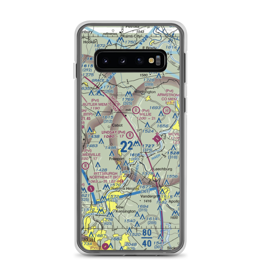 Lindsay Airport (PN25) VFR Sectional Samsung Case Samsung Galaxy S10 model shown
