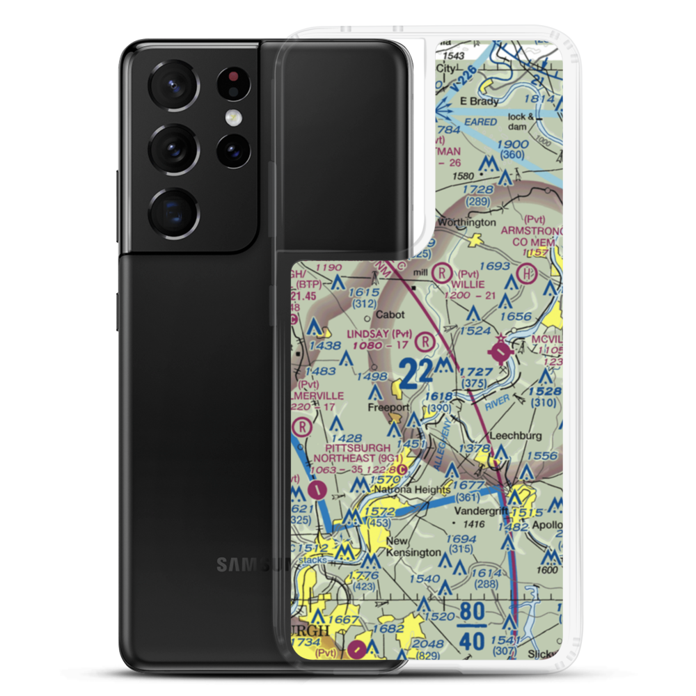 Lindsay Airport (PN25) VFR Sectional Samsung Case Samsung Galaxy S21 Ultra model shown