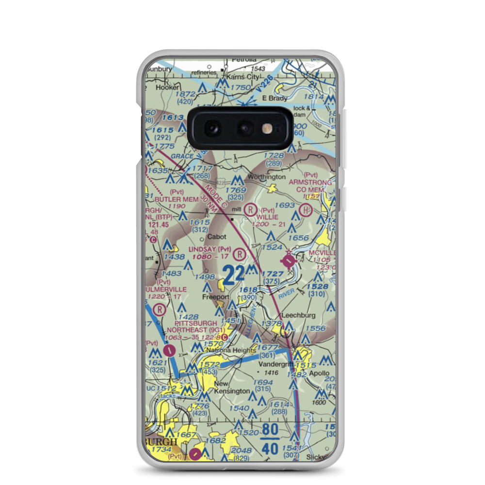 Lindsay Airport (PN25) VFR Sectional Samsung Case Samsung Galaxy S10e model shown