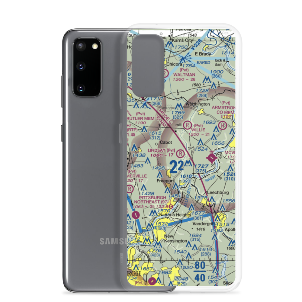 Lindsay Airport (PN25) VFR Sectional Samsung Case Samsung Galaxy S20 model shown