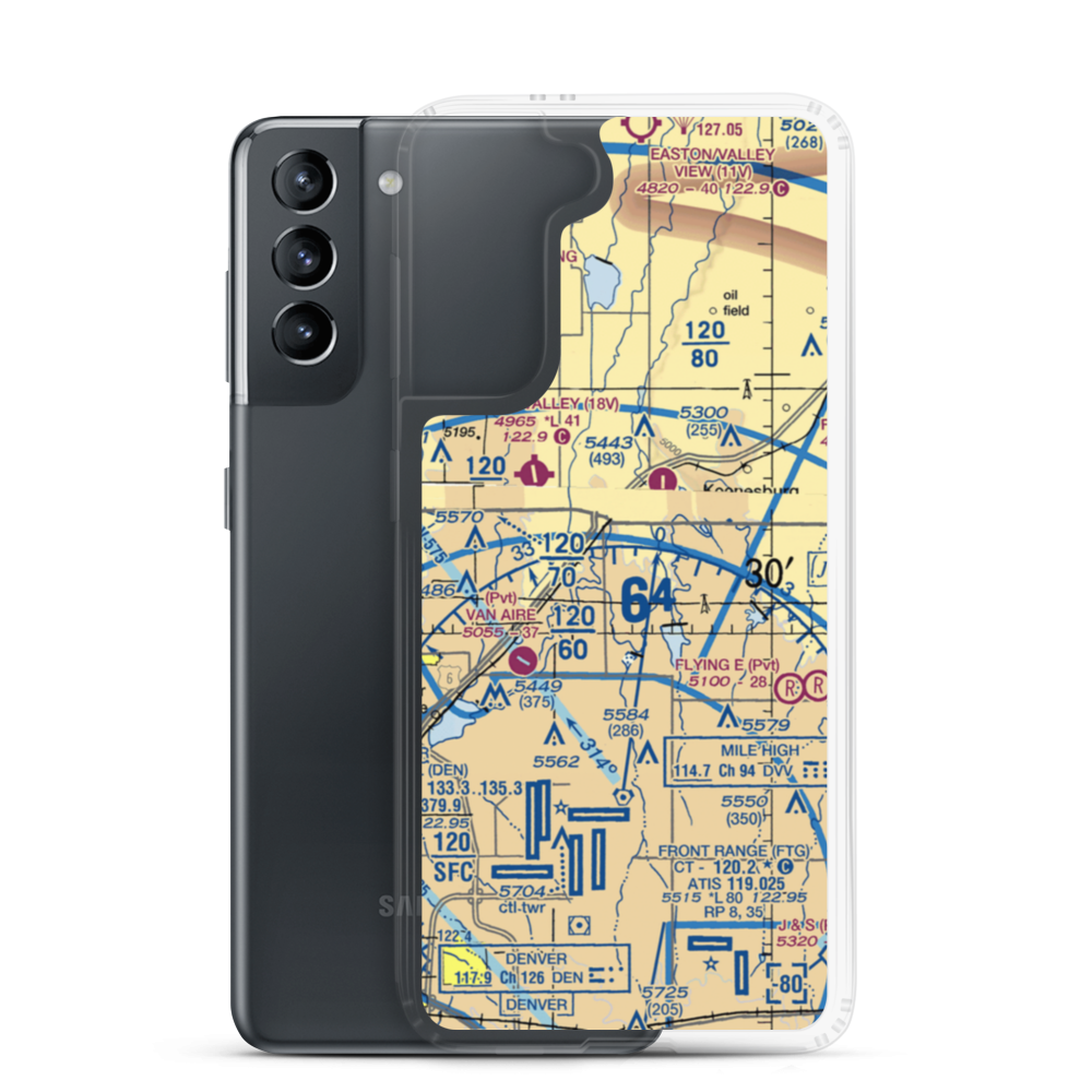 Lindys Airpark (7CO3) VFR Sectional Samsung Case Samsung Galaxy S21 model shown