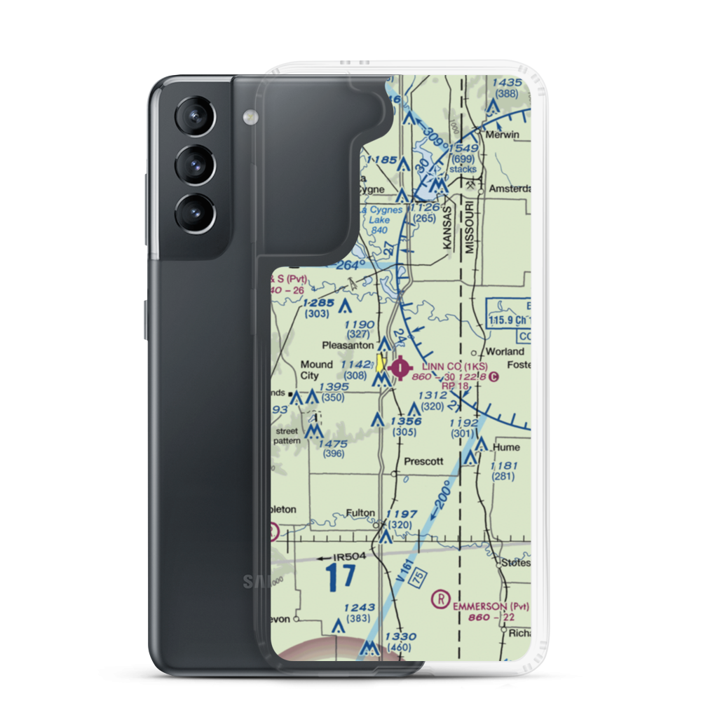 Linn County Airport (1KS) VFR Sectional Samsung Case Samsung Galaxy S21 model shown