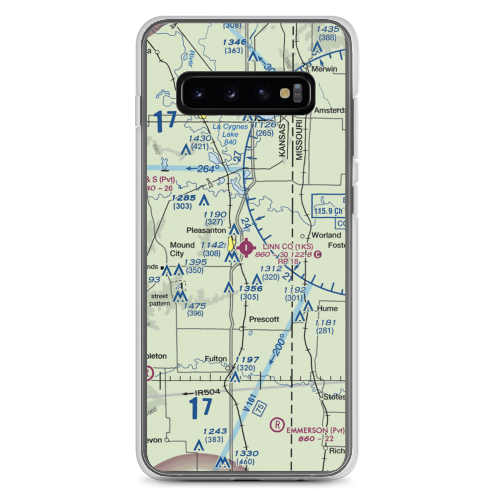 Linn County Airport (1KS) VFR Sectional Samsung Case Samsung Galaxy S10+ model shown