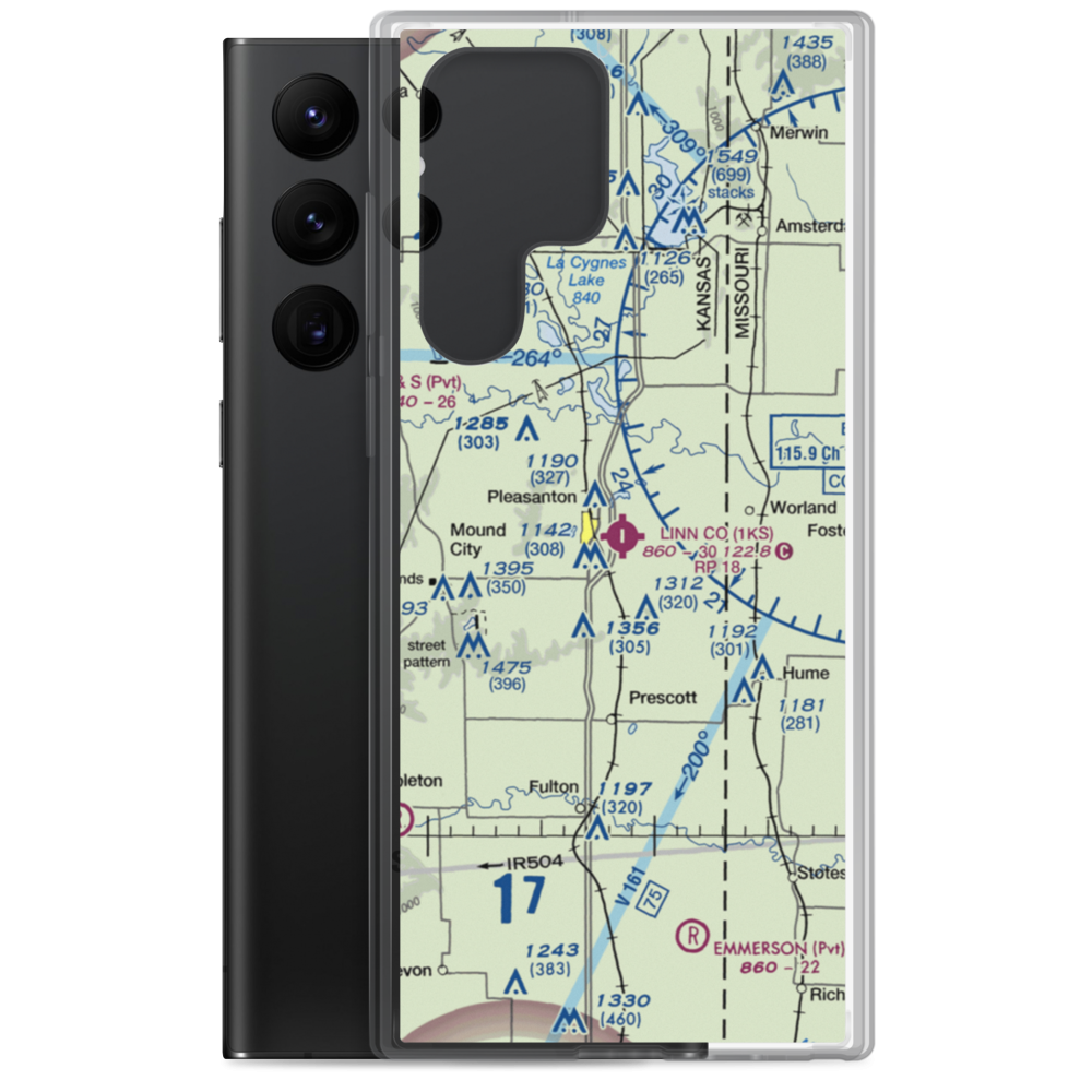 Linn County Airport (1KS) VFR Sectional Samsung Case Samsung Galaxy S22 Ultra model shown