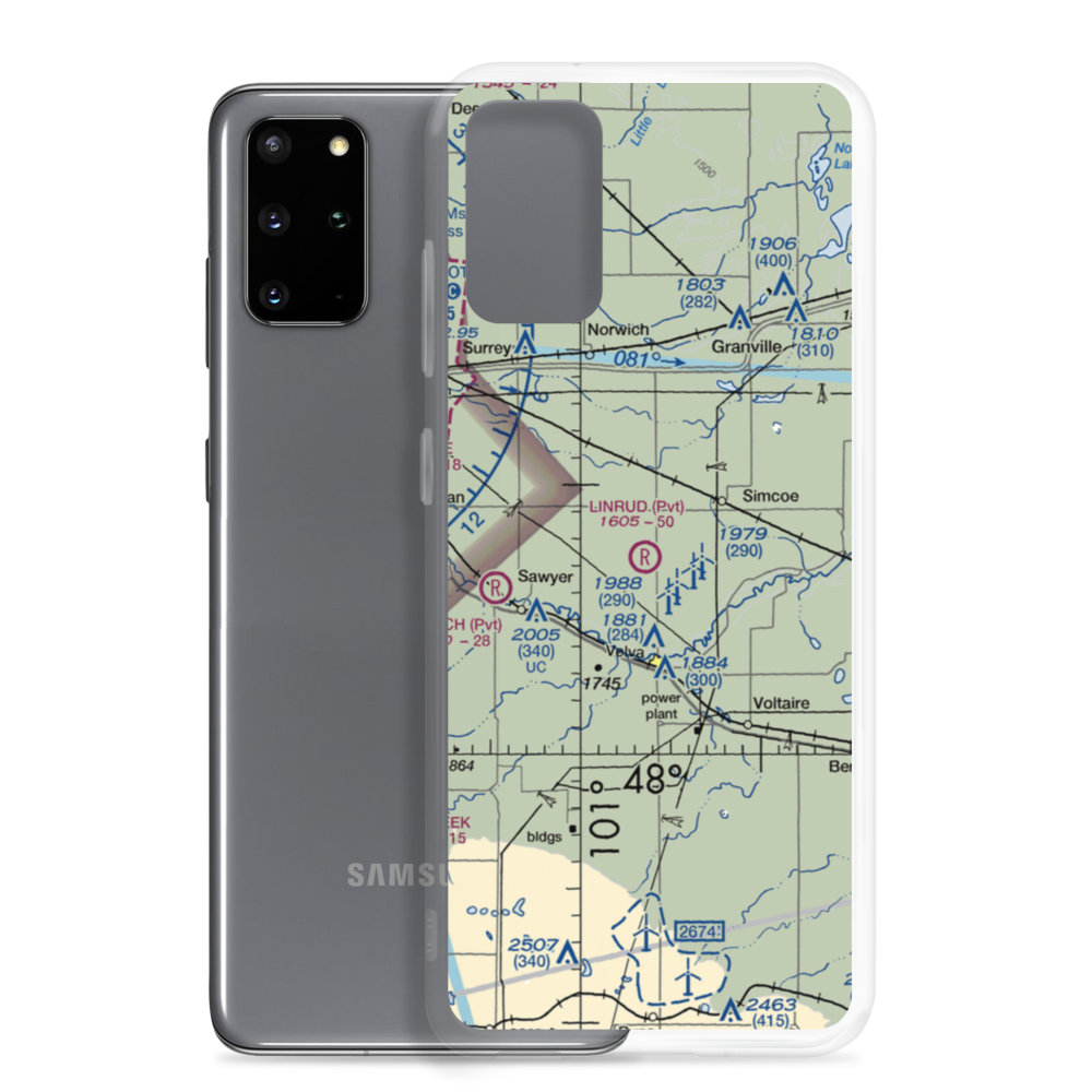 Linrud Airstrip (NA13) VFR Sectional Samsung Case Samsung Galaxy S20 Plus model shown