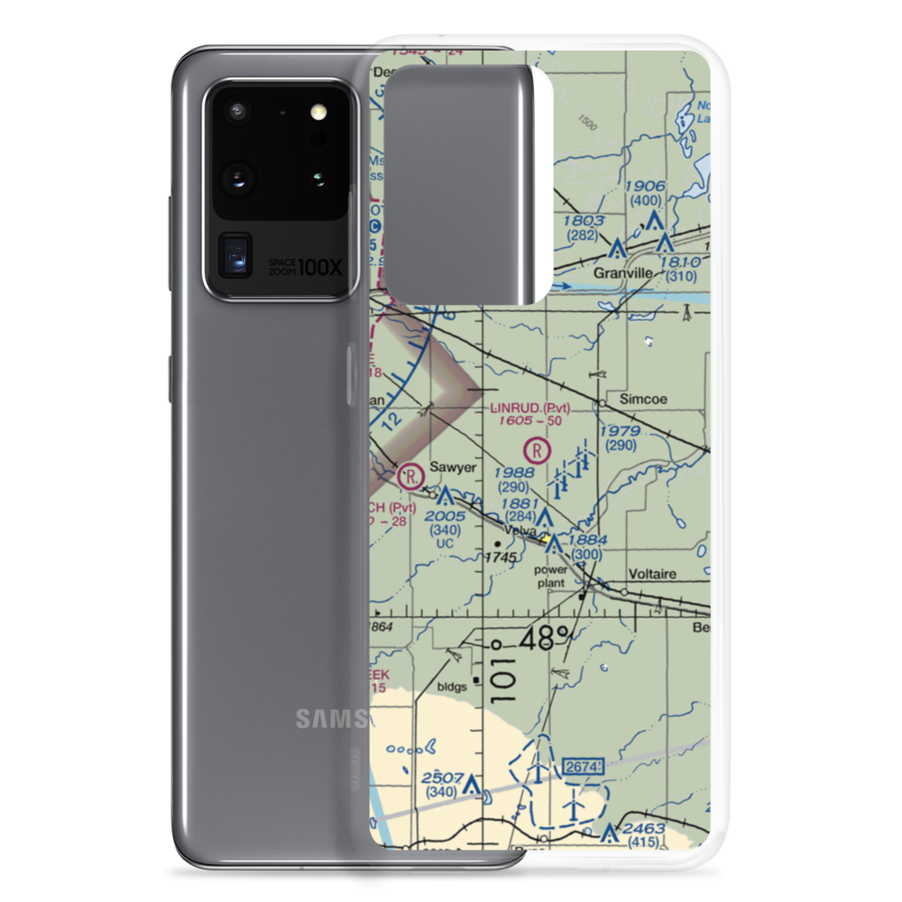Linrud Airstrip (NA13) VFR Sectional Samsung Case Samsung Galaxy S20 Ultra model shown