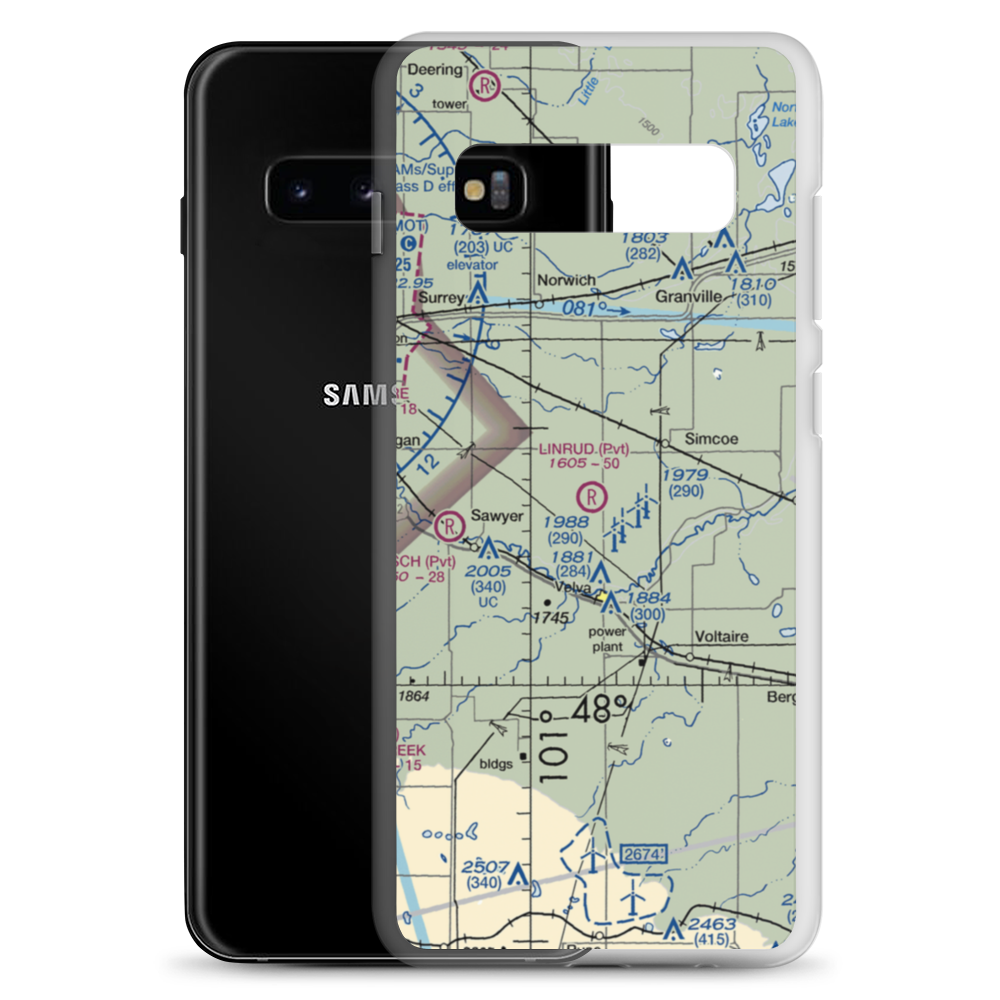 Linrud Airstrip (NA13) VFR Sectional Samsung Case Samsung Galaxy S10+ model shown