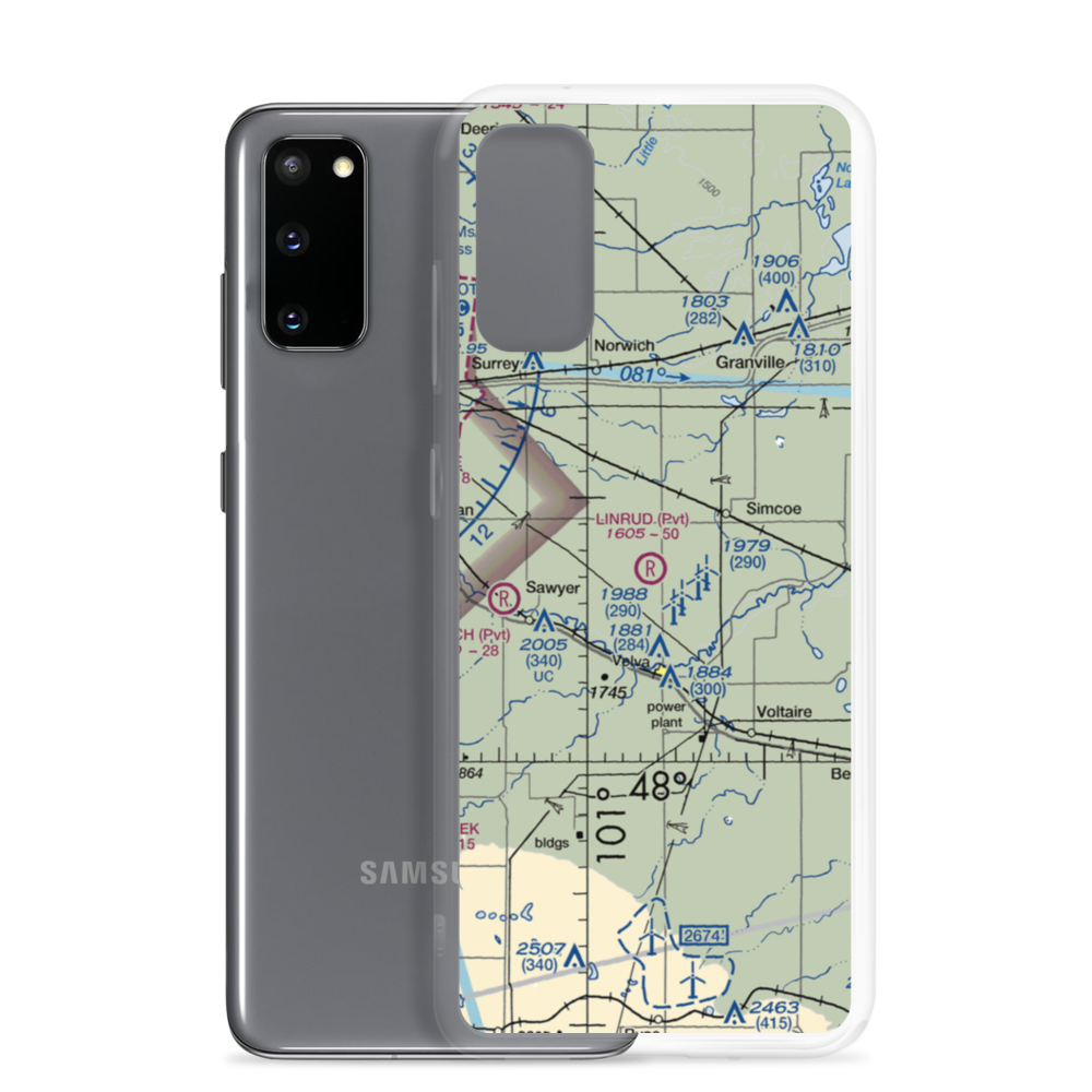 Linrud Airstrip (NA13) VFR Sectional Samsung Case Samsung Galaxy S20 model shown