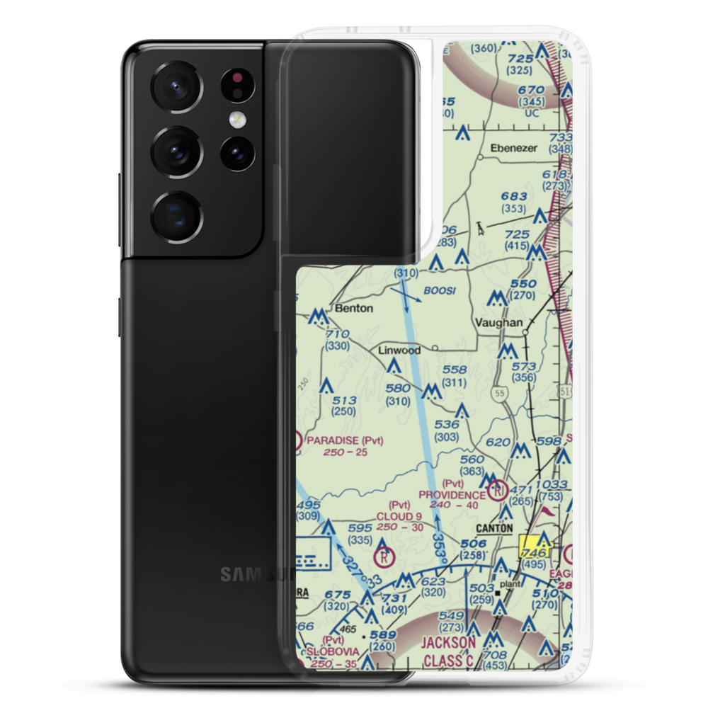 Linwood Airport (MS06) VFR Sectional Samsung Case Samsung Galaxy S21 Ultra model shown
