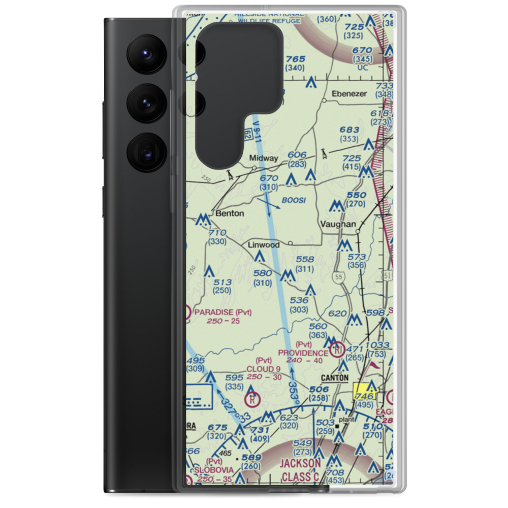 Linwood Airport (MS06) VFR Sectional Samsung Case Samsung Galaxy S22 Ultra model shown