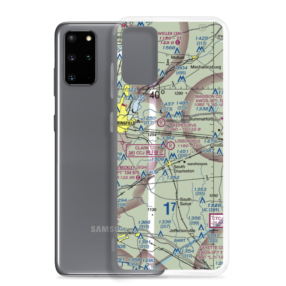 Lisbon Airfield (1OH8) VFR Sectional Samsung Case Samsung Galaxy S20 Plus model shown