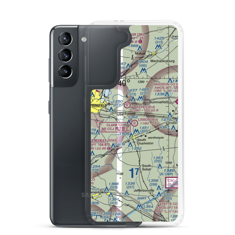 Lisbon Airfield (1OH8) VFR Sectional Samsung Case Samsung Galaxy S21 model shown