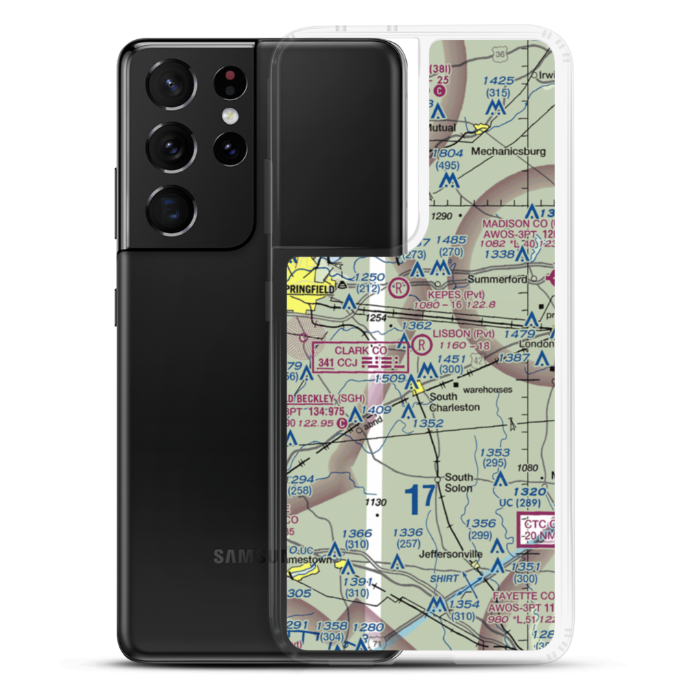 Lisbon Airfield (1OH8) VFR Sectional Samsung Case Samsung Galaxy S21 Ultra model shown