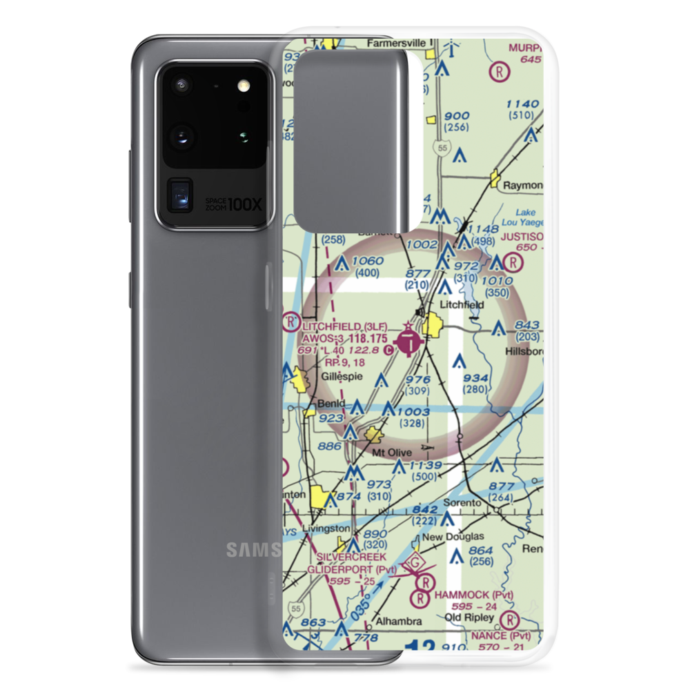 Litchfield Municipal Airport (3LF) VFR Sectional Samsung Case Samsung Galaxy S20 Ultra model shown