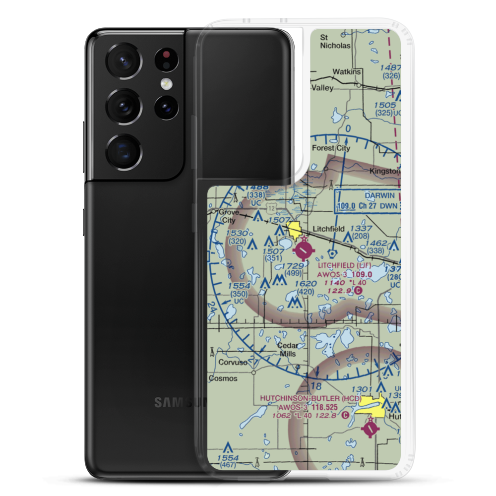 Litchfield Municipal Airport (LJF) VFR Sectional Samsung Case Samsung Galaxy S21 Ultra model shown