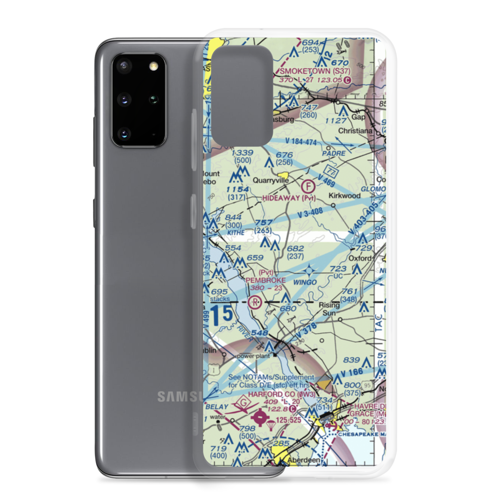 Little Britain Airport (79PA) VFR Sectional Samsung Case Samsung Galaxy S20 Plus model shown