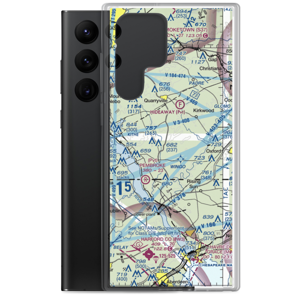 Little Britain Airport (79PA) VFR Sectional Samsung Case Samsung Galaxy S22 Ultra model shown