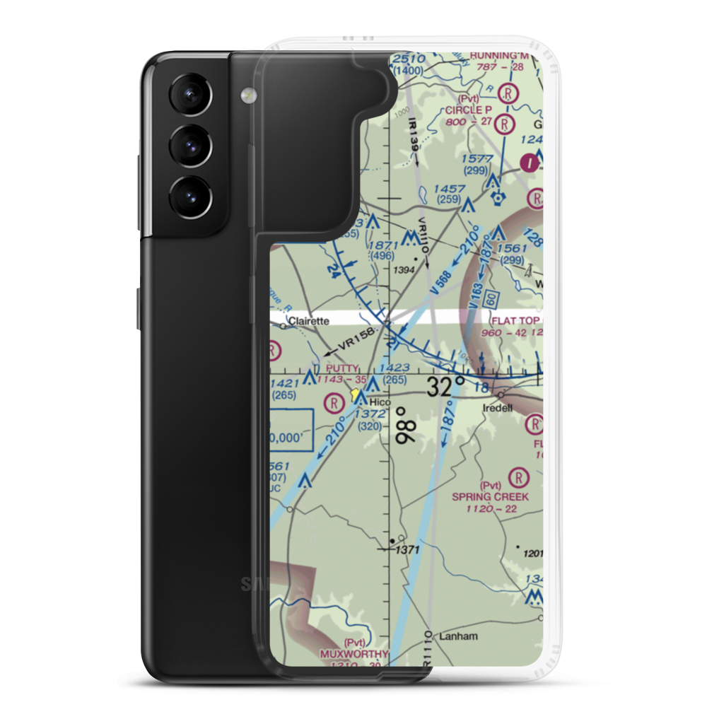 Little C Ranch Heliport (4T7) VFR Sectional Samsung Case Samsung Galaxy S21 Plus model shown